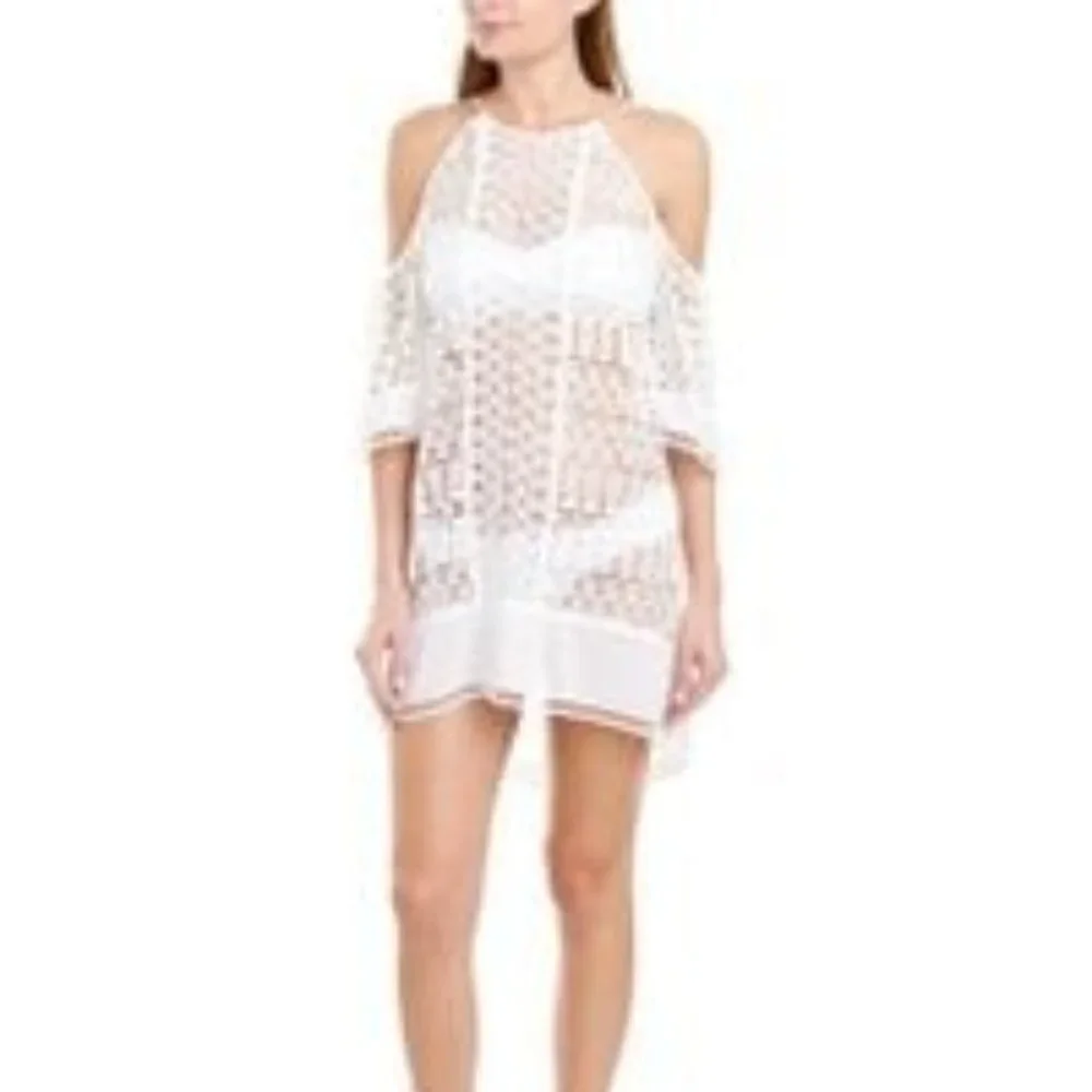 Ramy Brook Silas Cold Shoulder Lace Coverup Dress
